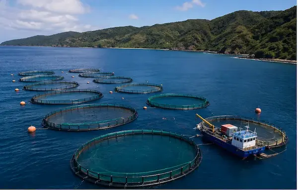 Instalaciones de maricultura mediante sistemas de cultivo en el mar